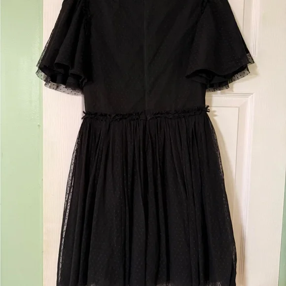 Ivy City Co Black Primrose Short Flutter Sleeve Tulle Dress Size XS - Picture 4 of 4